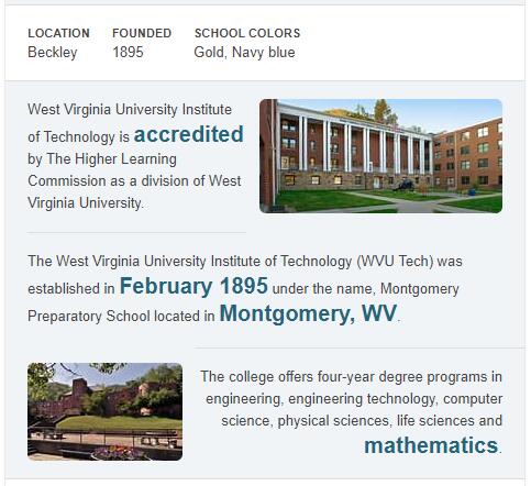 West Virginia University Institute of Technology History