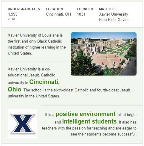 Xavier University History